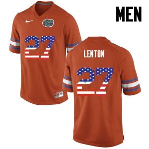 Men's Florida Gators #27 Quincy Lenton NCAA Nike Orange USA Flag Fashion Authentic Stitched College Football Jersey BKF8462YX